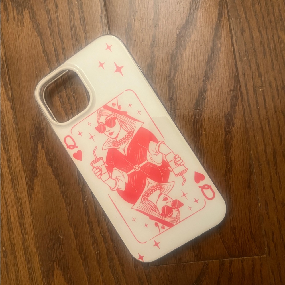 IPhone Queen of Hearts Playing Card Phone Case - Red and White